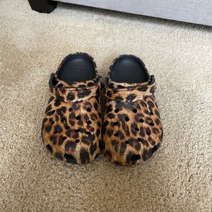 Cheetah print crocs